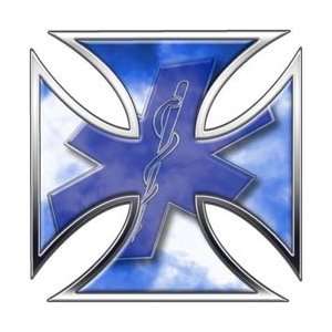  Maltese Cross with Star of Life (Blue)   6 h   REFLECTIVE 