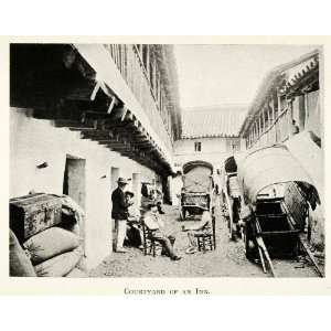  1907 Print Cordoba Andalusia Spain Courtyard Inn Wagon 