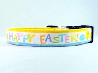 Awesome Happy Easter Dog Collar Eggs and Chicks  