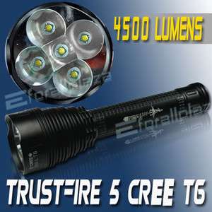 TrustFire 4500lm Lumen 5x CREE XM L XML T6 LED Flashlight 26650 18650 