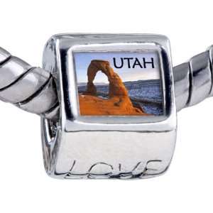 Pandora Style Bead Travel & Culture Utah Photo Love European Charm 