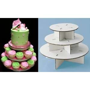  NEW Undecorated 3 Tiered Petite Round Cupcake Display 