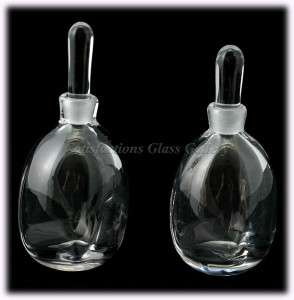   Crystal Perfume Bottles Signed Scandinavian Art Glass Beautiful  