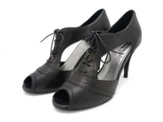 JCREW $250 Crosby LaceUp Peep Toe Heels Shoes 8 black  