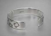 Iron Cross Bangle Bracelet   Sterling Silver.925  