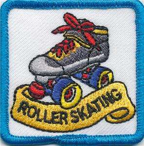 Girl Boy Cub ROLLER SKATING WHITE Fun Patches Crests Badges SCOUTS 