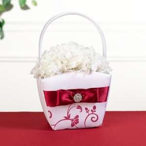  Red & White Flower Basket: Home & Kitchen