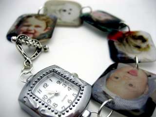 Custom keepsake memory charm bracelet watch with your photos NEW mommy 