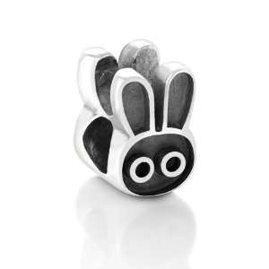 Chuvora Sterling Silver Black Face Rabbit Bead Charm Fits 