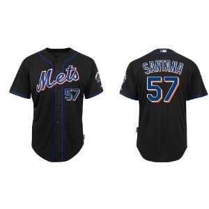  New York Mets #57 Johan Santana Black 2011 MLB Authentic 