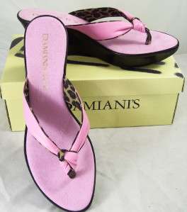 Damianis Womens Pink Thong Sandals Shoes 10M New  