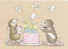 HOUSE MOUSE RUBBER STAMP POPPIN GOOD BIRTHDAY  