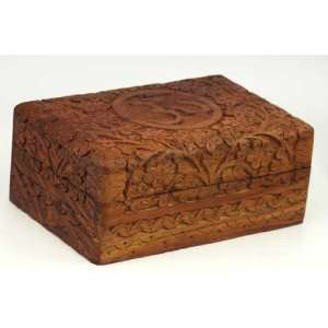  NEW Om Wooden Carved Box 4 x 6   FBBXO