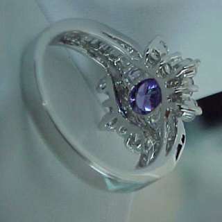 ESTATE style 4.45ctTW Oval cut Amethyst Simulated Cluster CZ Cocktail 