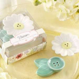   Flower Blossom Ceramic Salt and Pepper Shakers: Health & Personal Care