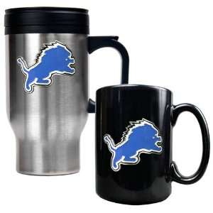 Detroit Lions NFL Travel Mug & Ceramic Mug Set