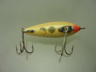   Antique Tackle Heddon Wood Glass Eye River Runt & Box Old Fishing Lure