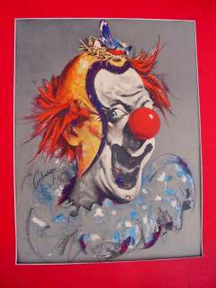 Vintage Cydney Eames Era Clown Lithograph Print Pr  