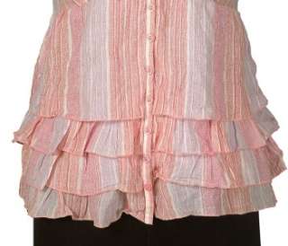 NEW $98 Free People Patchwork Ruffle Tiered Cotton Blouse Shirt Top 