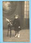Portugal Privat.PHOTO POSTCARD Girl w/STICK PUPPET DOLL