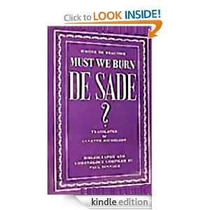 Must We Burn De Sade? Simone de Beauvoir  Kindle Store