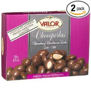 Valor Chocoperlas, Chocolate Covered Almonds, 8.75 Ounce Boxes (Pack 