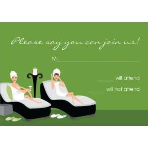  Spa Day Olive Response Cards
