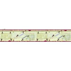  Hebrew Scroll Scarlet Wallpaper Border by Writings on the 
