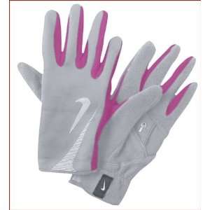  Nike Womens Thermal Running Gloves Volt Cherry Wolf Grey 