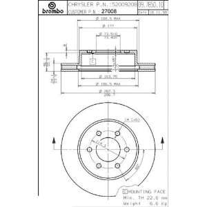  Brembo BDR27008 Brake Rotor Automotive