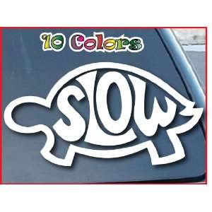  Slow Turtle Car Window Sticker 9 Wide White: Everything 