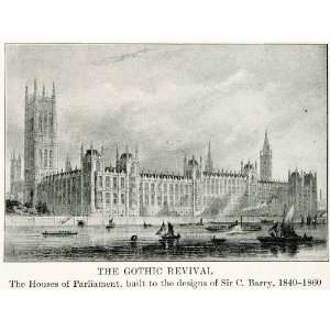  1922 Print Gothic Revival House Parliament Sir C Barry 