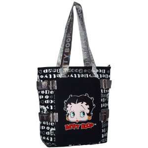  Betty Boop Tall Black Tote Bag With Metallic Straps (BBCF 