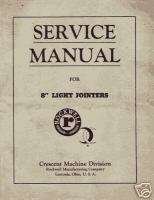 Rockwell Crescent 8 Inch Light Jointer Service Manual  