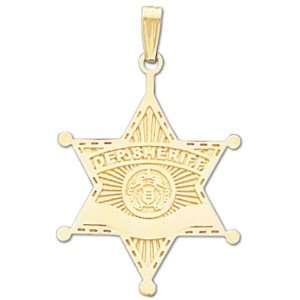  10k Deputy Sheriff Police Officer Badge Pendant: Jewelry