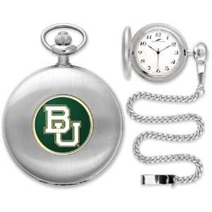  Baylor University Bears BU NCAA Silver Pocket Watch 