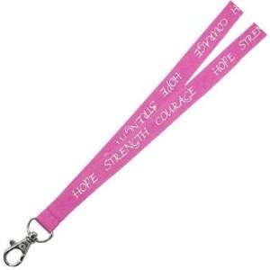  Hope Strength Courage Lanyard   Pink Jewelry