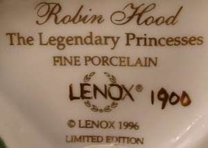 LENOX China Legendary Princesses ROBIN HOOD  
