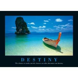 Destiny (Boat on Beach) Motivational Poster Print   14 X 