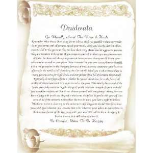 Careful DESIDERATA Poster Print 11 x 8.5 Florentine Scroll  