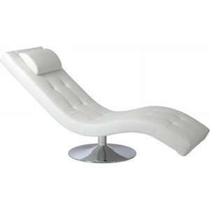 Eurostyle Modern Josephine Lounge Chair in White Leatherette w 