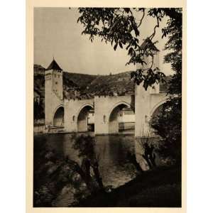  1927 Pont Valentre Bridge Arch Cahors France Hurlimann 