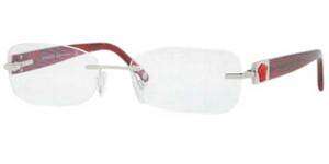 New Versace 1189 1292 Red/Silver Rimless Eyeglasses 51mm  