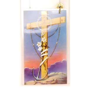  Gold Plated Cross Lapel Pin with Prayer Card.: Everything 