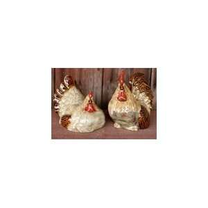  Rooster and Sitting Hen Set
