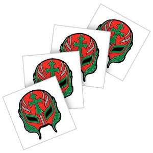 Rey Mysterio Red Mask WWE Temporary Tattoo pack of 4  