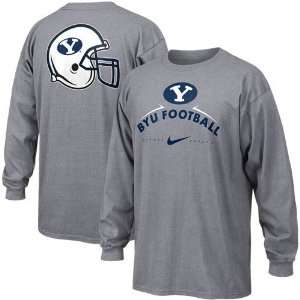 Nike Brigham Young Cougars Ash Practice Long Sleeve T 