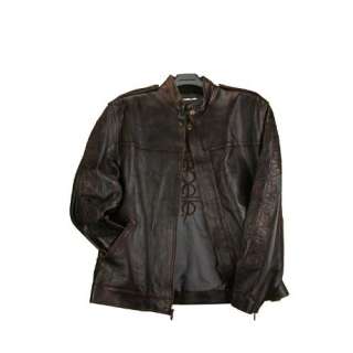  Marc Buchanan Pelle Pelle Mens Leather Jacket Clothing