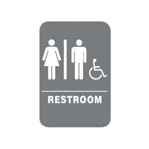  Eaglestone   Sign, Restroom, Unisex/Accessible, Grey/White 