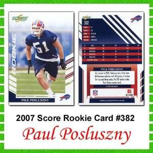  Burbank 2007 Score Buffalo Bills Paul Posluszny Rookie 